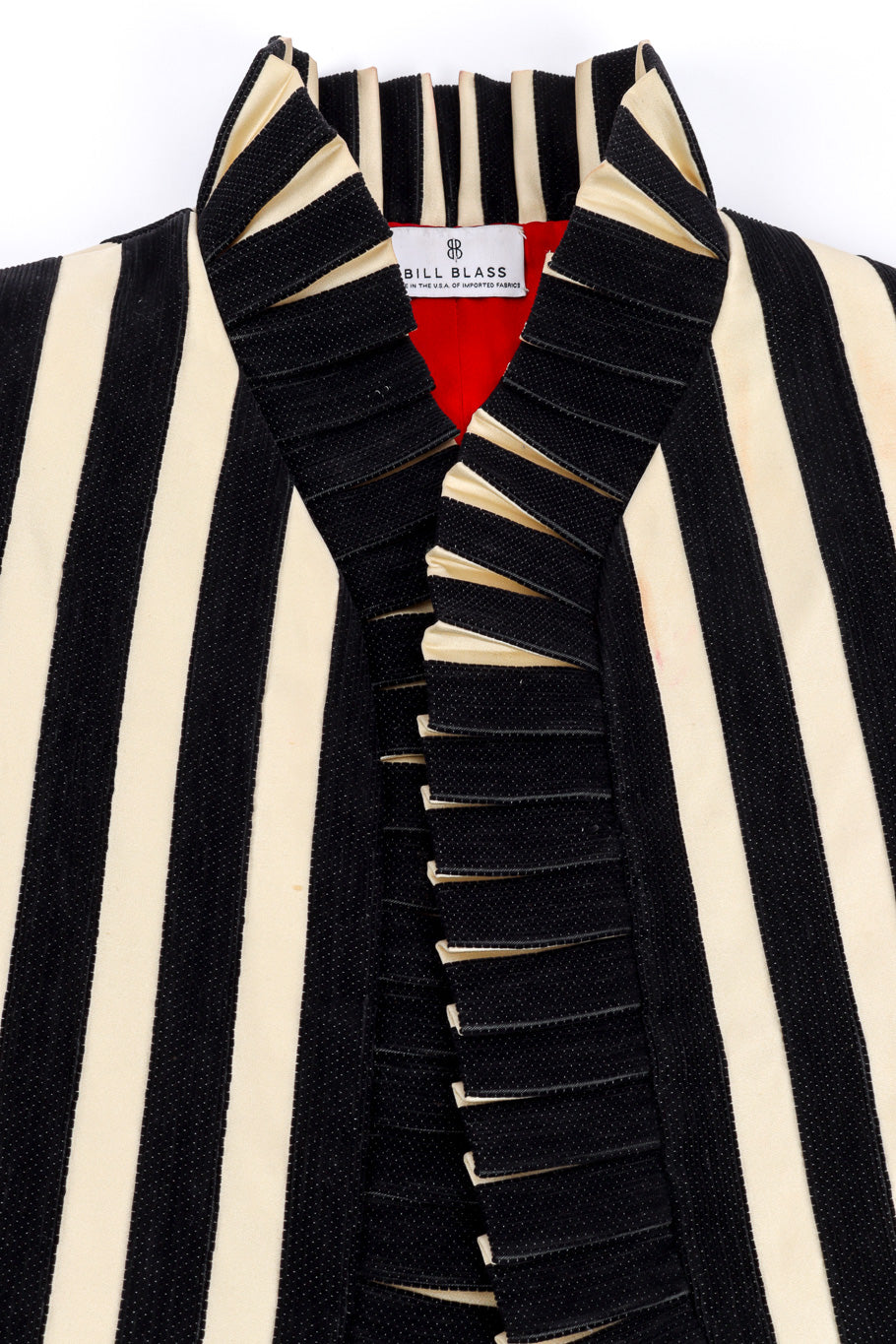 Vintage Bill Blass Striped Bolero Jacket collar closeup @recessla