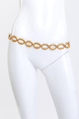 Vintage Bill Blass Oval Link Chain Belt on mannequin @recess la