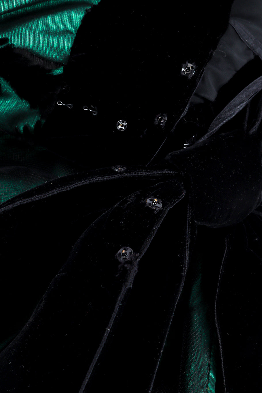 Strapless Velvet Feather Empire Gown by Bill Blass snaps close @recessla