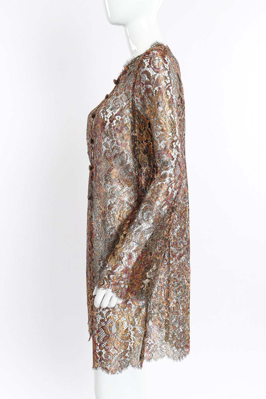 Vintage Bill Blass Lace Jacket side on mannequin closeup @recessla