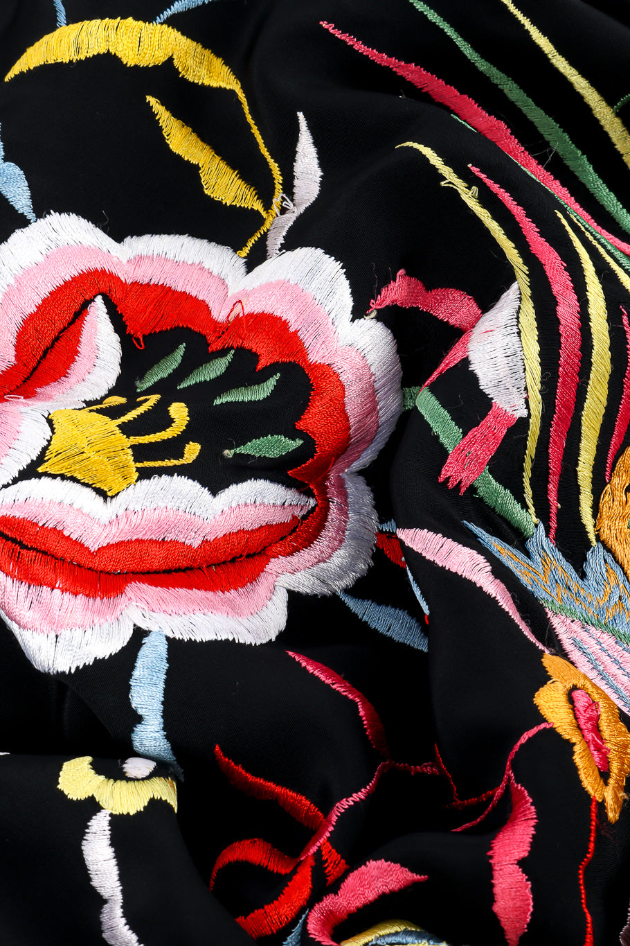 Vintage Floral Piano Shawl embroidery closeup @Recessla