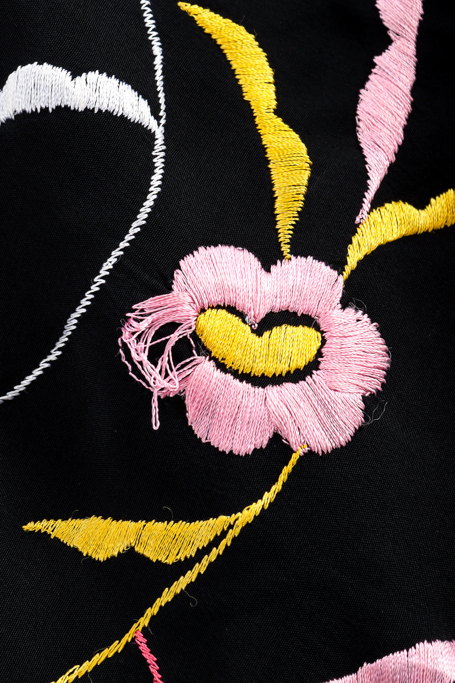 Vintage Floral Piano Shawl embroidery damage closeup @Recessla