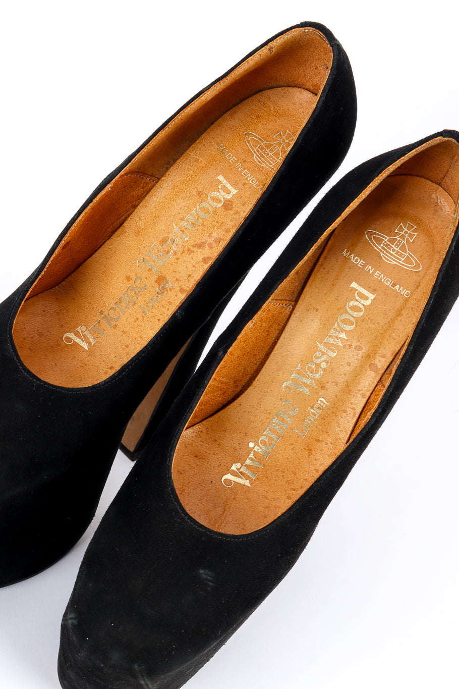 Vintage Vivienne Westwood 1993 F/W Suede Super Elevated Court Shoe branded soles @recessla