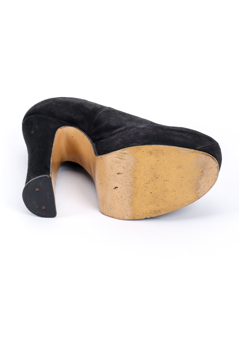 Vintage Vivienne Westwood 1993 F/W Elevated Suede Court Shoe left shoe outsole @recessla