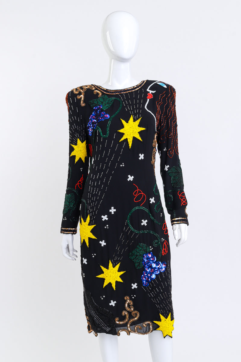 Vintage Sequin & Bead Pop Art Dress @RECESS LA