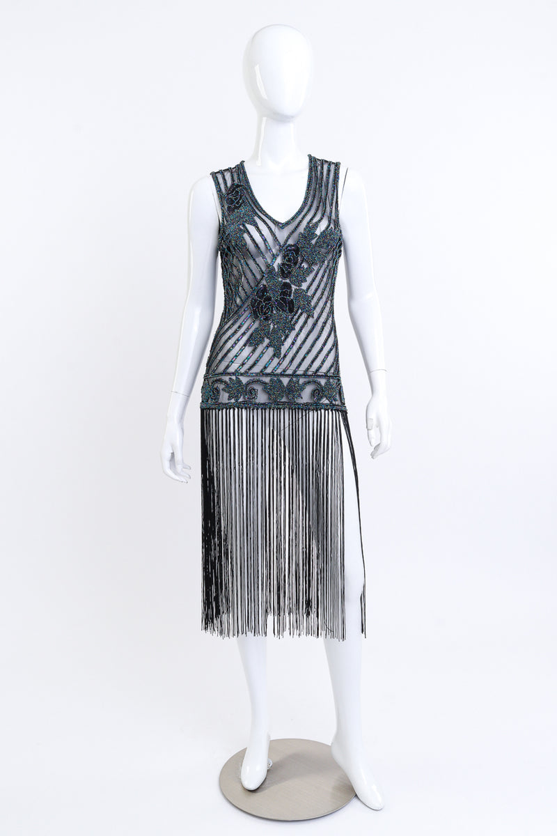 Vintage Iridescent Sequin Fringe Flapper Dress Recess Vintage Iridescent Sequin Fringe Flapper Dress Recess