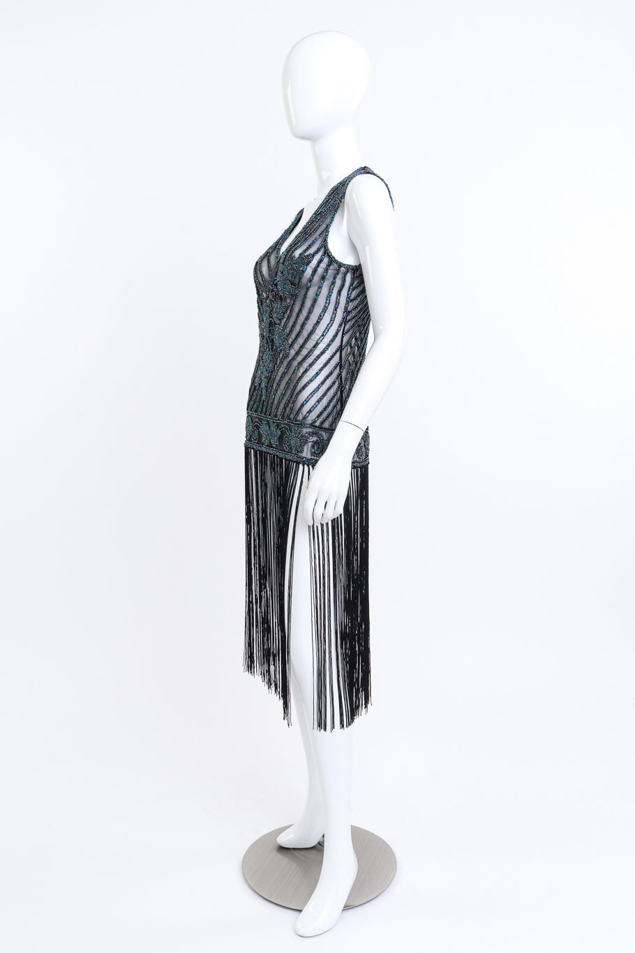  Iridescent Sequin & Fringe Gatsby Dress on mannequin @RECESS LA