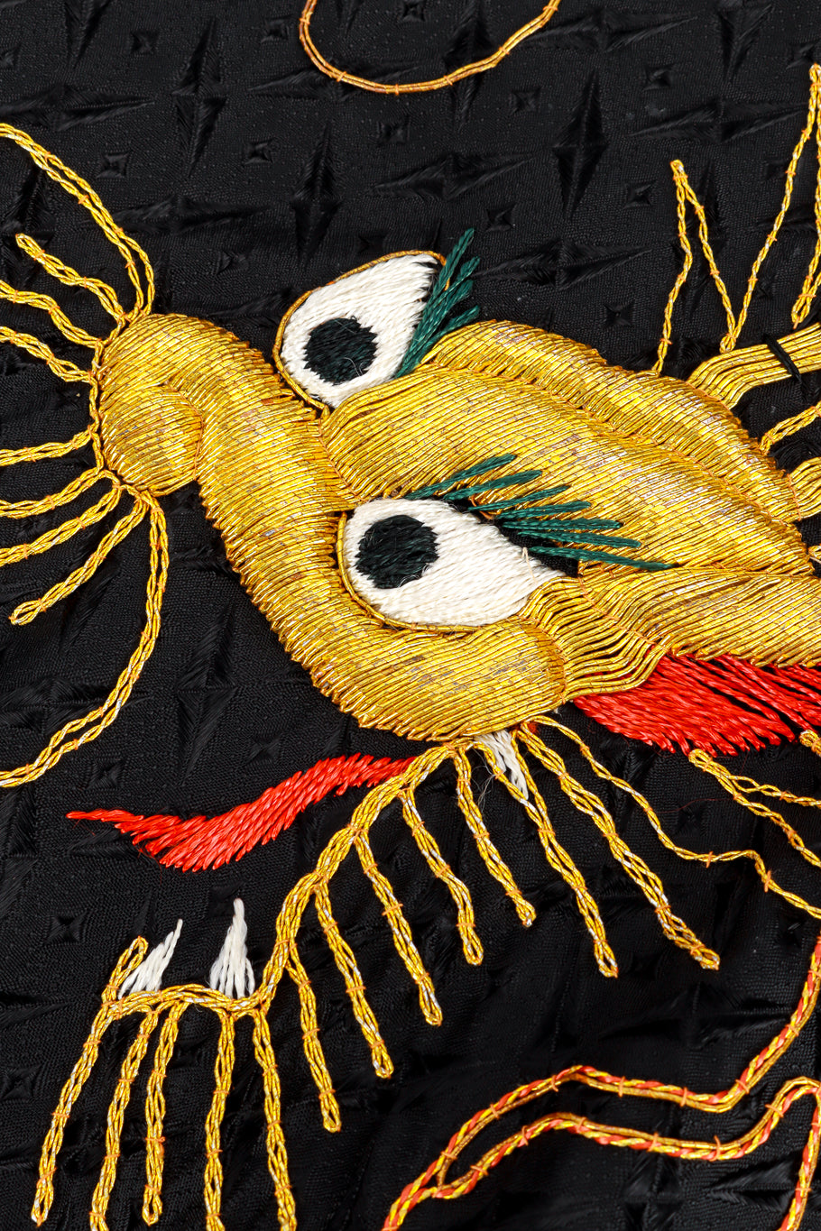Vintage Embroidered Dragon Kimono dragon embroidery closeup @recess la