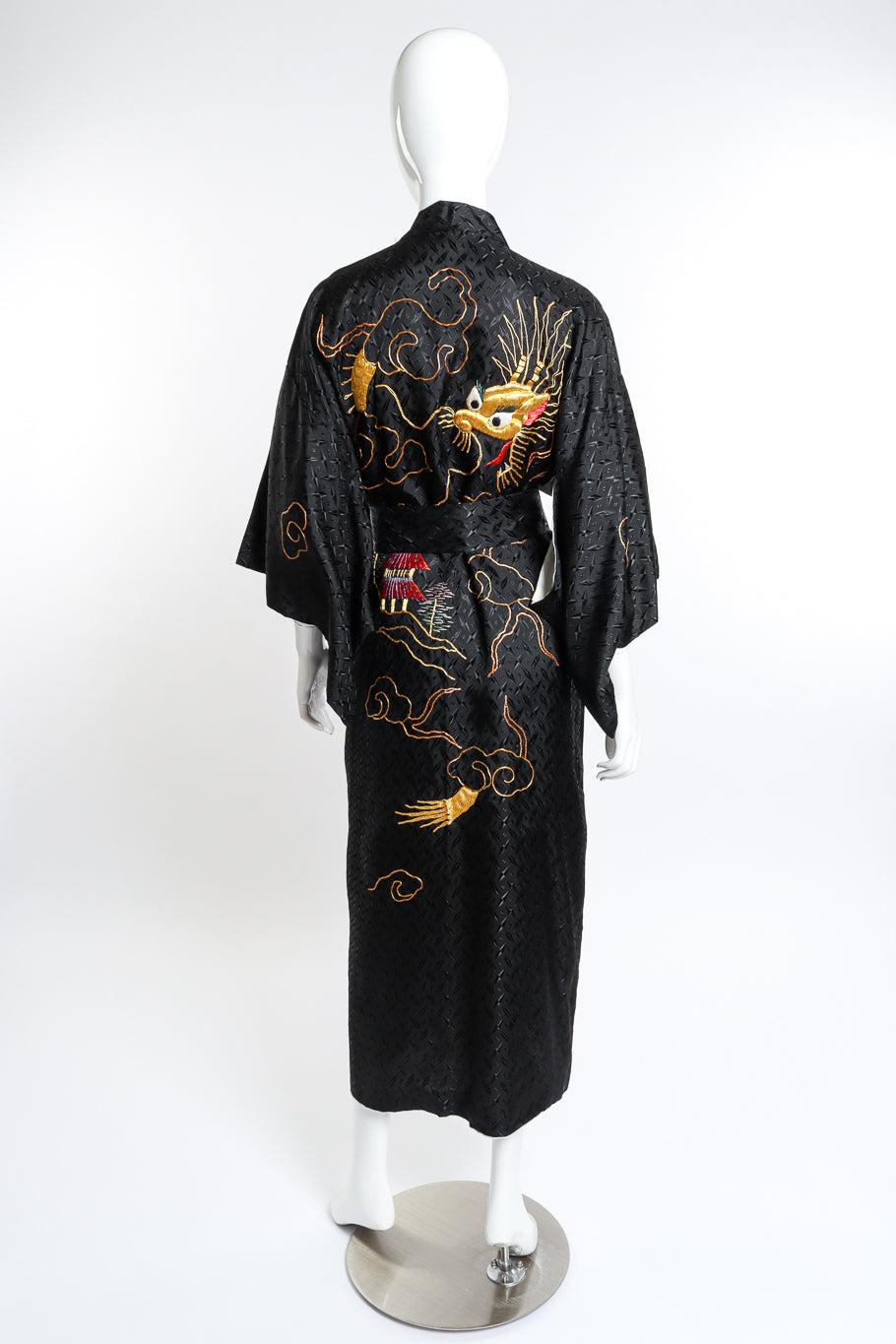 Vintage Embroidered Dragon Kimono back on mannequin @recess la