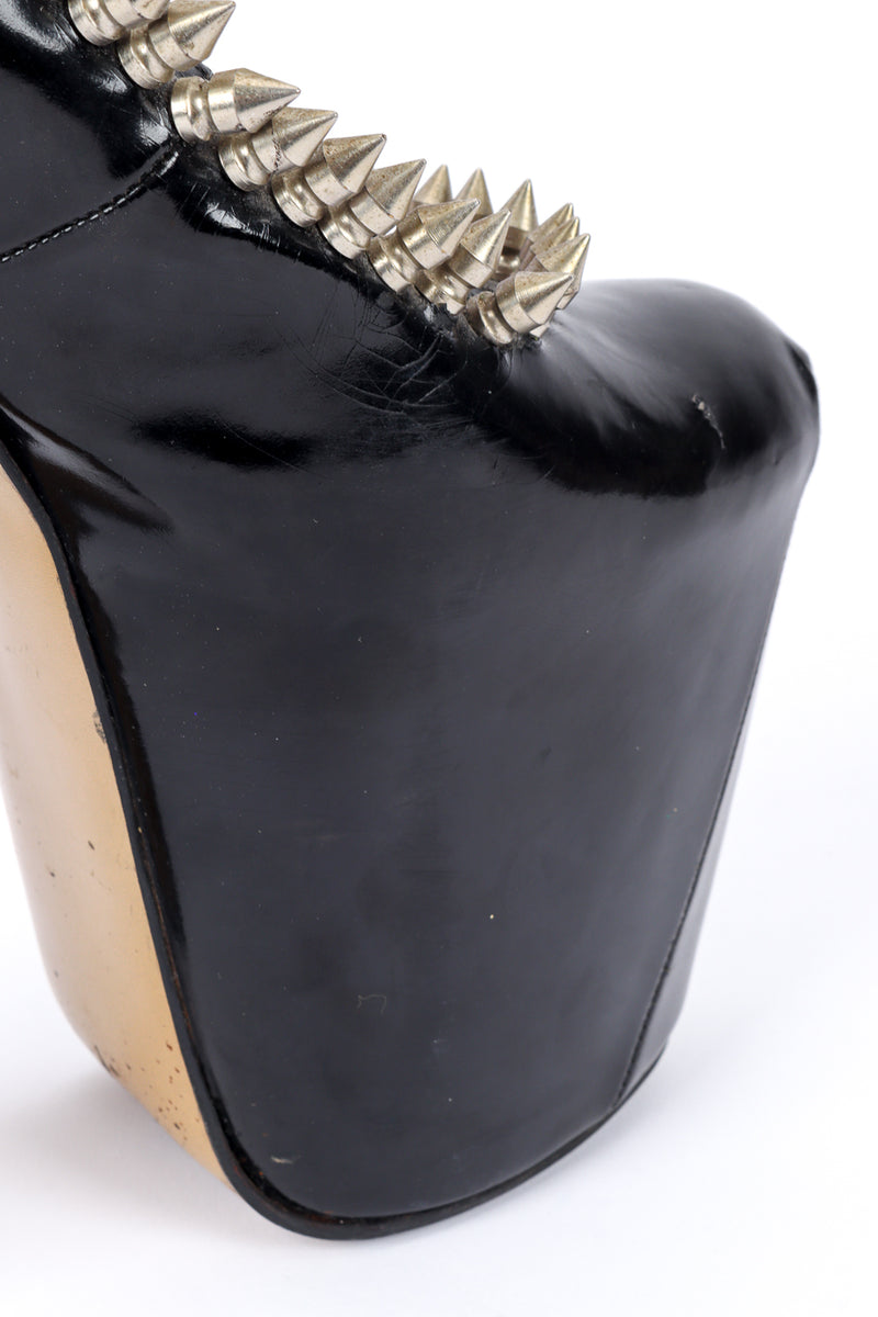 Alexander McQueen leather spike heels | Peep toe pumps, Heels, Pumps heels