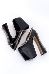 Vintage Vivienne Westwood Spike Studded Super Elevated Court Platforms top view of sides @recessla