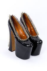 Vintage Vivienne Westwood Spike Studded Super Elevated Court Platforms 3/4 front @recessla