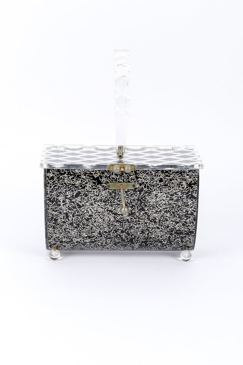 Confetti Glitter Lucite Box Bag front @recessla