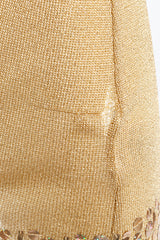 Metallic Knit Sequin Ruffle Gold Dressdetail of the pull in seam on mannequin @Recess LA