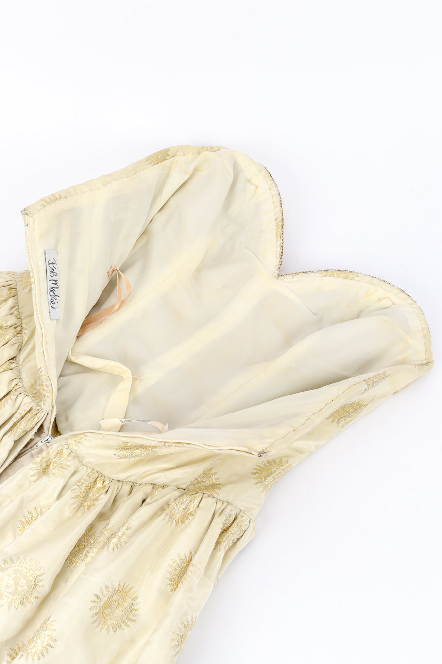 Vintage Bob Mackie Sunburst Strapless Gown back unzipped @recessla