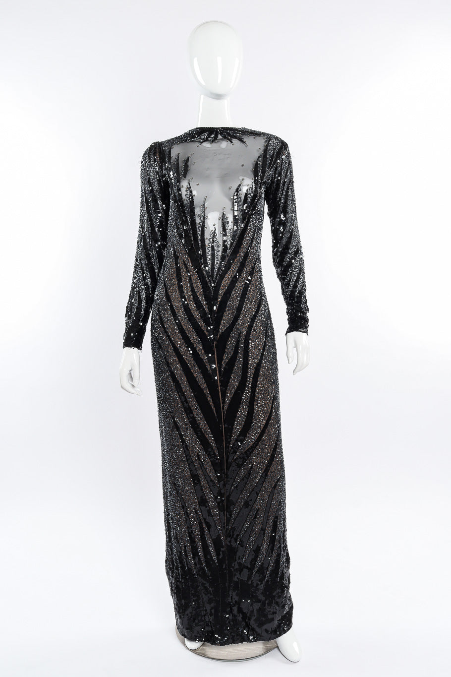 Sequin evening gown by Bob Mackie on mannequin @recessla