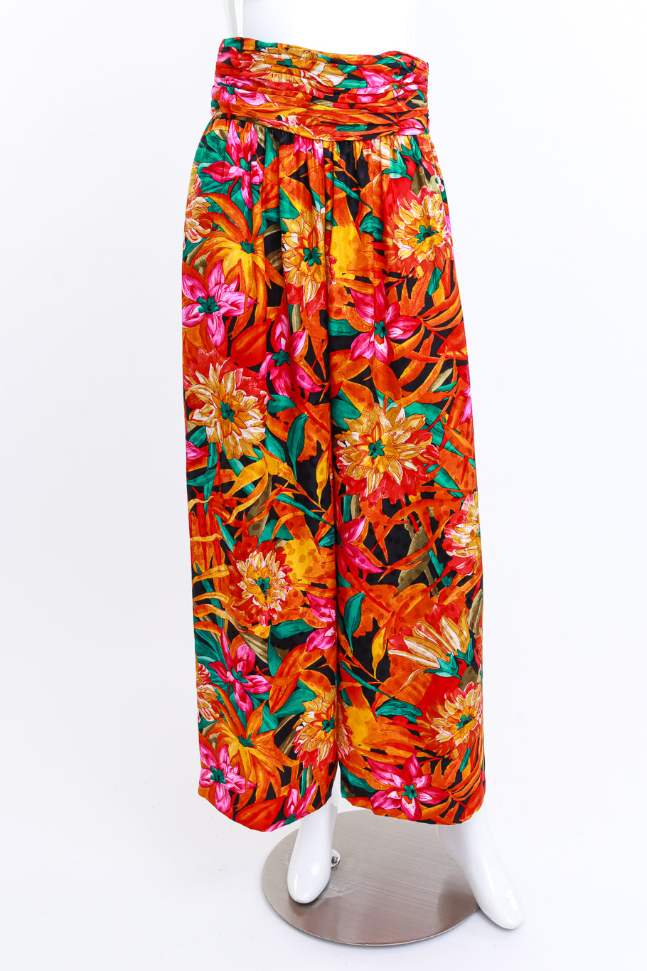Bob Mackie Floral Print Silk Pants on mannequin @RECESS LA