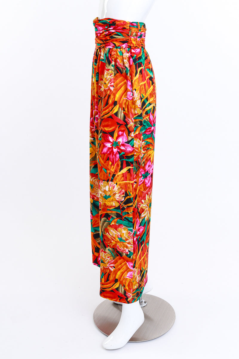 Bob Mackie Floral Print Silk Pants side mannequin @RECESS LA