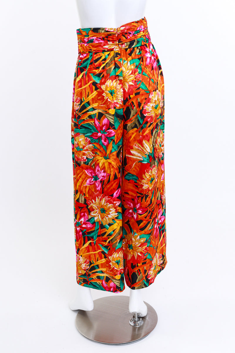 Bob Mackie Floral Print Silk Pants back mannequin @RECESS LA