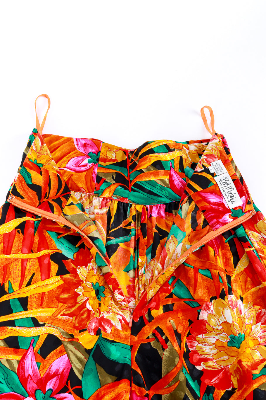 Bob Mackie Floral Print Silk Pants closure @RECESS LA