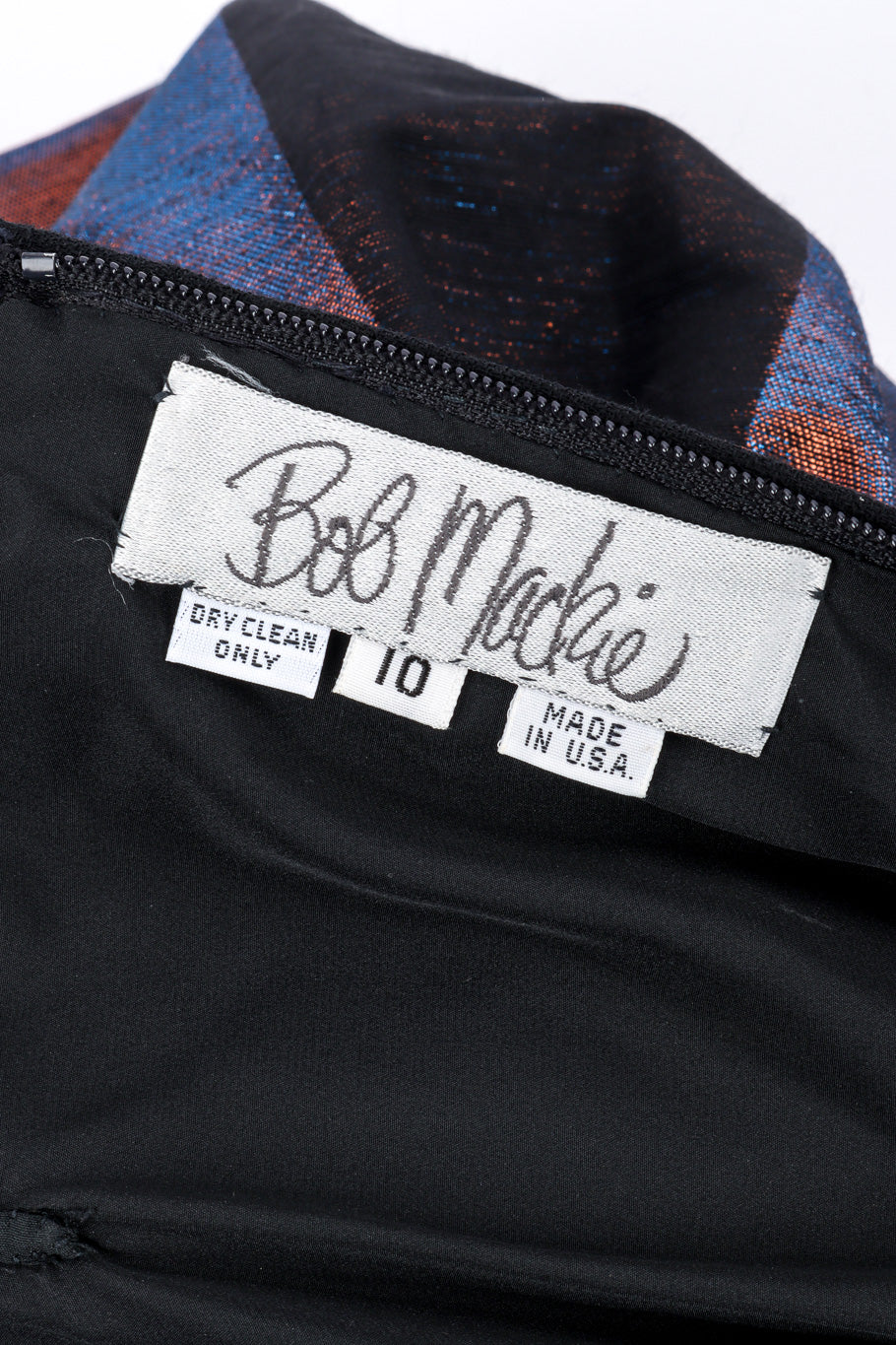 Vintage Bob Mackie Strapless Iridescent Gown signature label closeup @recessla