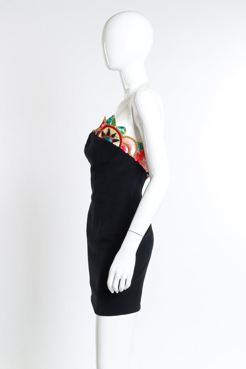 Vintage Bob Mackie Strapless Beaded Mini Dress Recess Vintage Bob Mackie Strapless Beaded Mini Dress Recess
