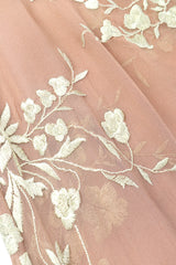 Vintage chiffon embroidered skirt fabric close @recessla