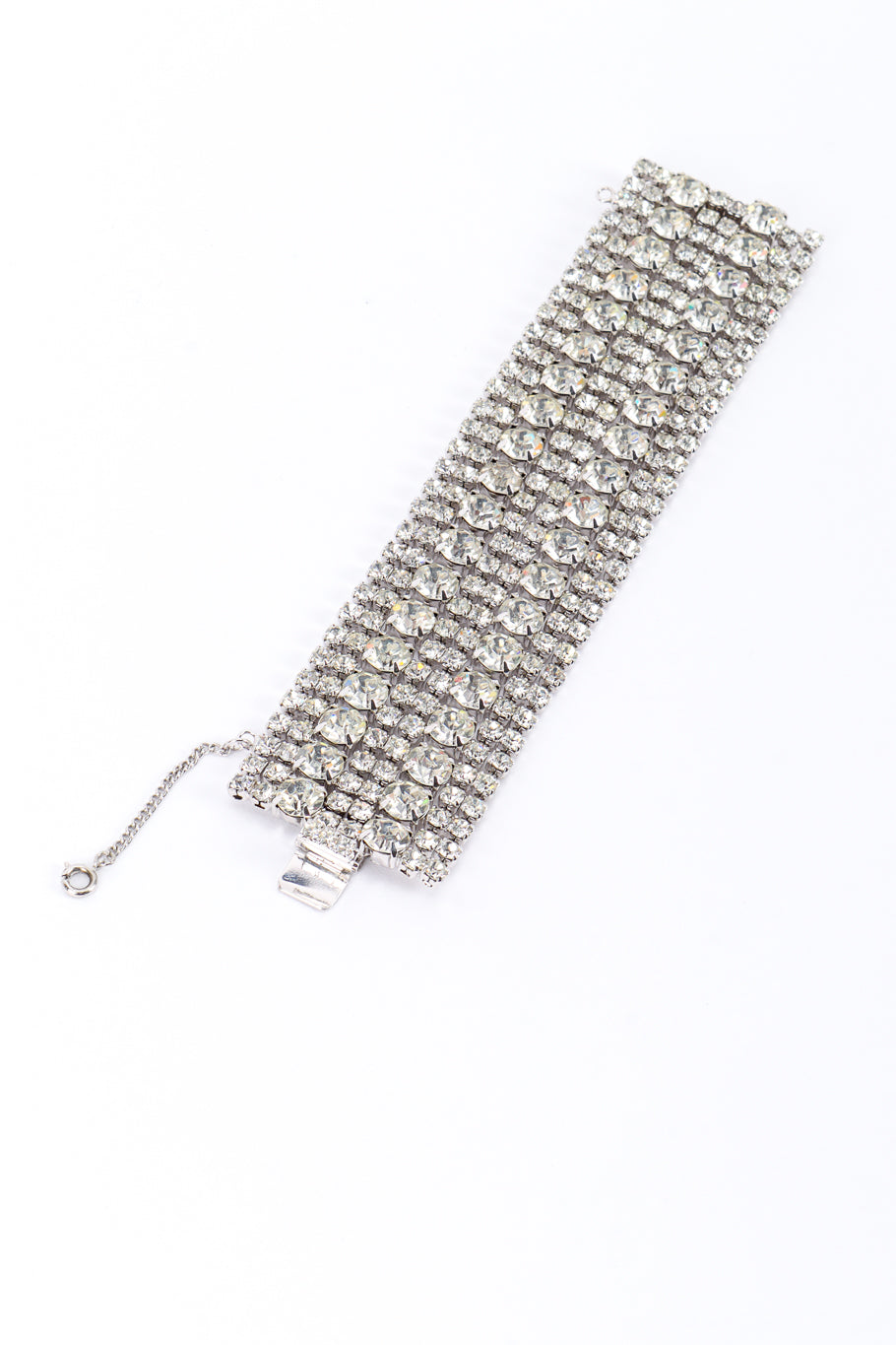 Vintage Wide Crystal Bracelet front @recessla