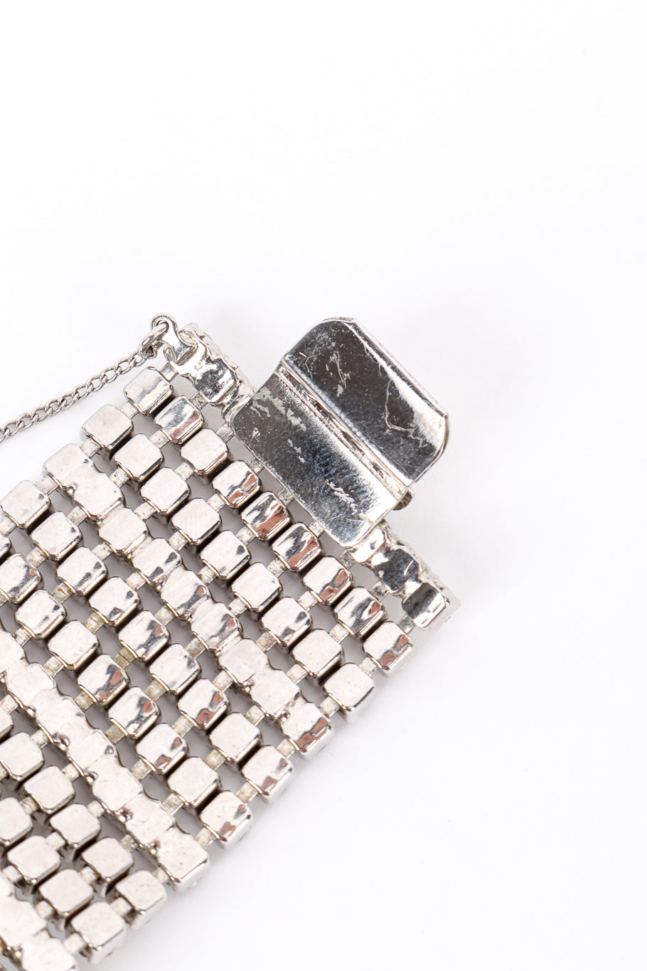 Vintage Checkered Rhinestone Bracelet tab closure @recess la