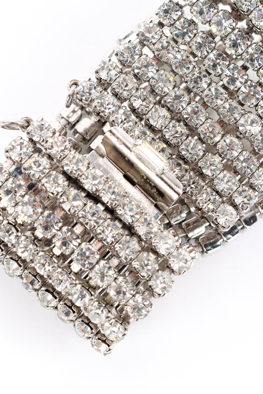 Vintage Checkered Rhinestone Bracelet closure closeup @recess la