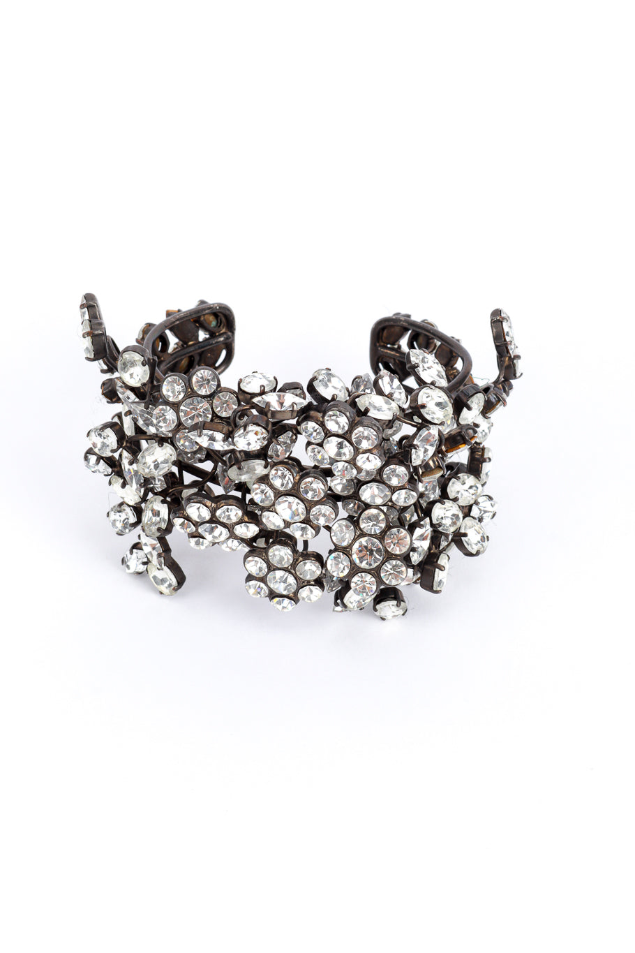 Vintage Rhinestone Floral Cuff Bracelet detail @RECESS LA