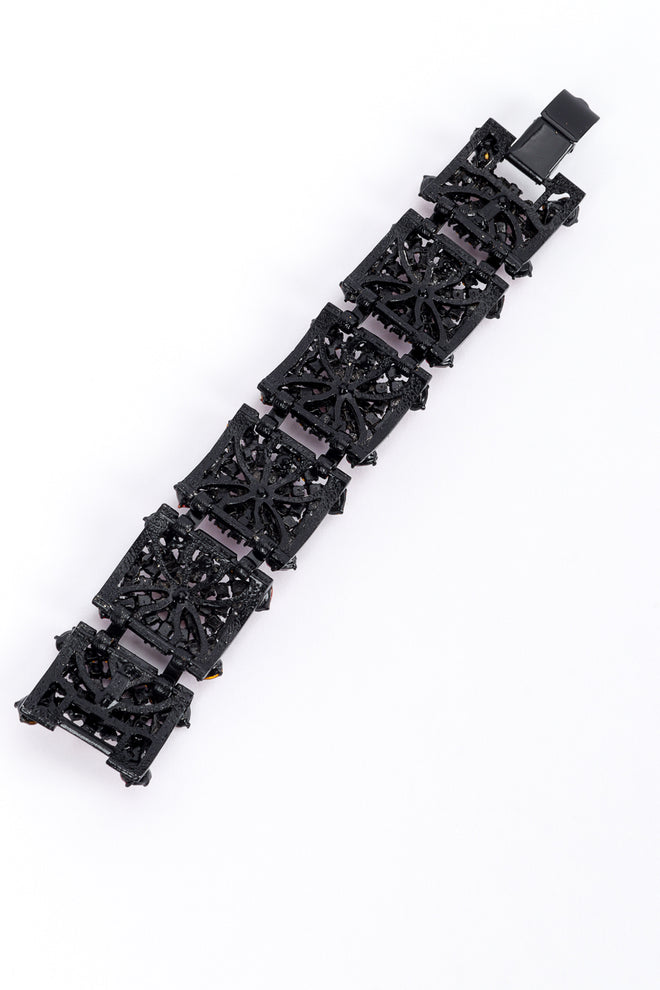 Vintage Thelma Deutsch Crystal Book Link Bracelet back @recess la
