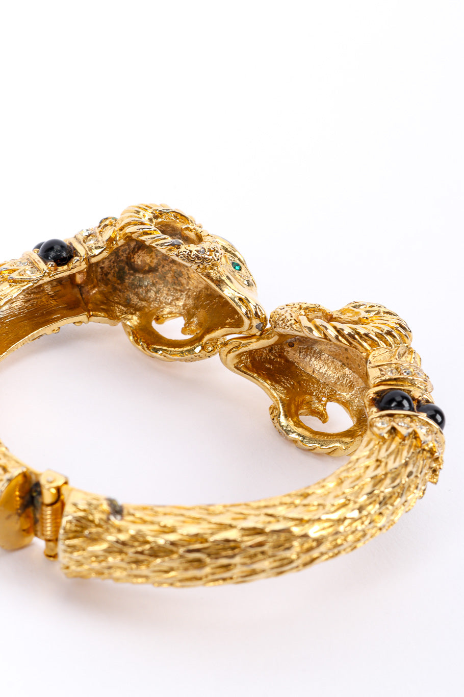 Vintage Craft Jeweled Ram Bracelet inner tarnish @recessla