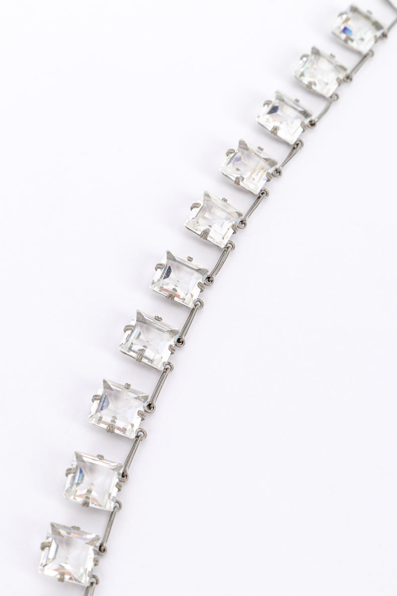 Crystal Link Collar Necklace on white background stones close @recess la