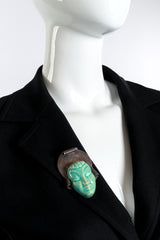 Sterling Chinoiserie Face Brooch mannequin @RECESS LA