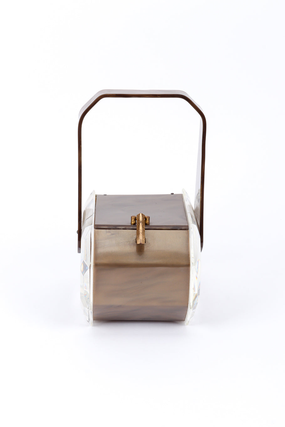 Vintage Diamond Octagon Lucite box Bag front @recessla