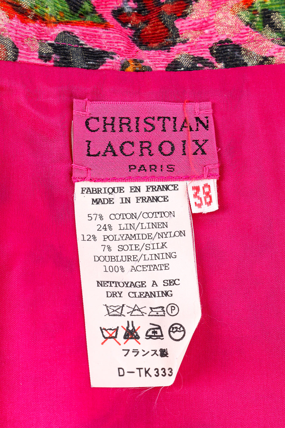 Vintage Christian Lacroix Abstract Print Skirt label closeup @Recessla