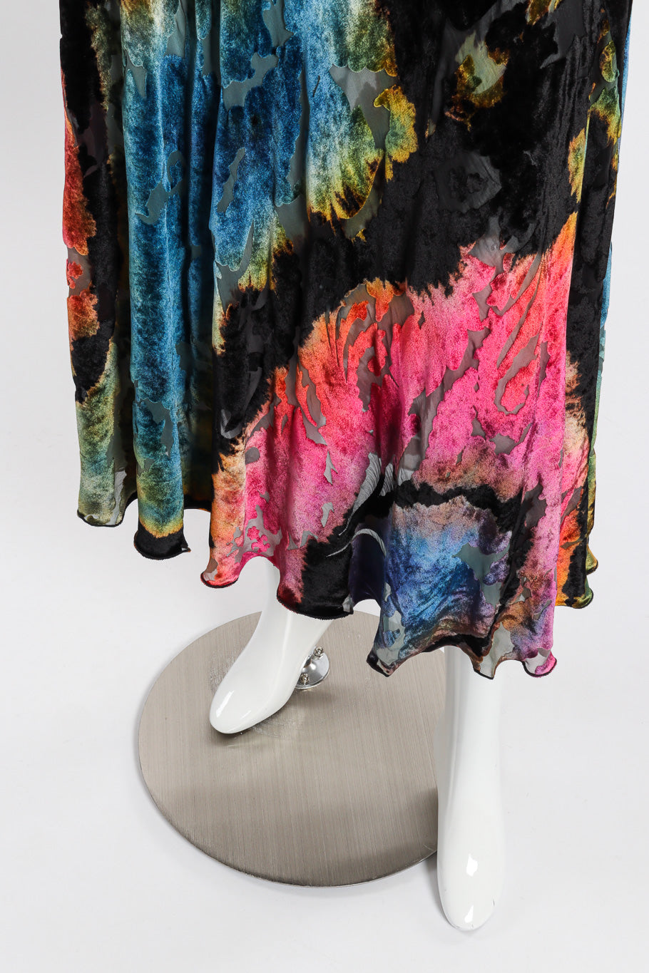 Velvet burnout dress by Carter Smith on mannequin hem close @recessla