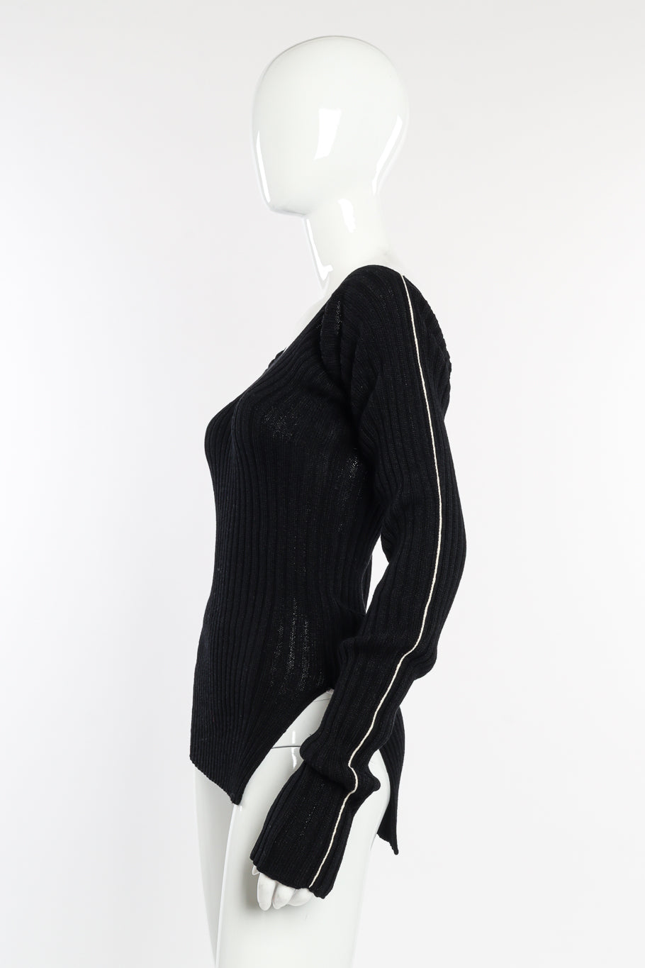 Celine Ribbed Knit Sweater Dress side on mannequin @recessla