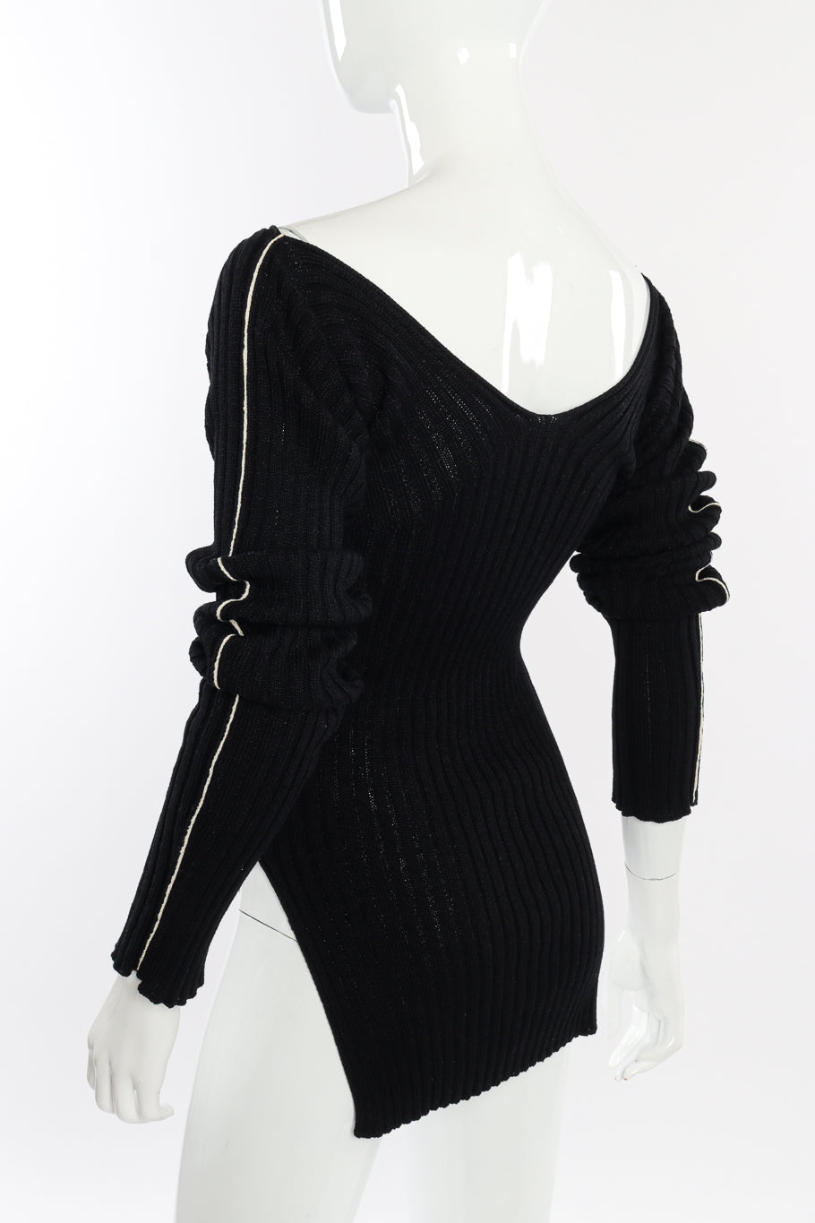 Celine Ribbed Knit Sweater Dress back on mannequin closeup @recessla