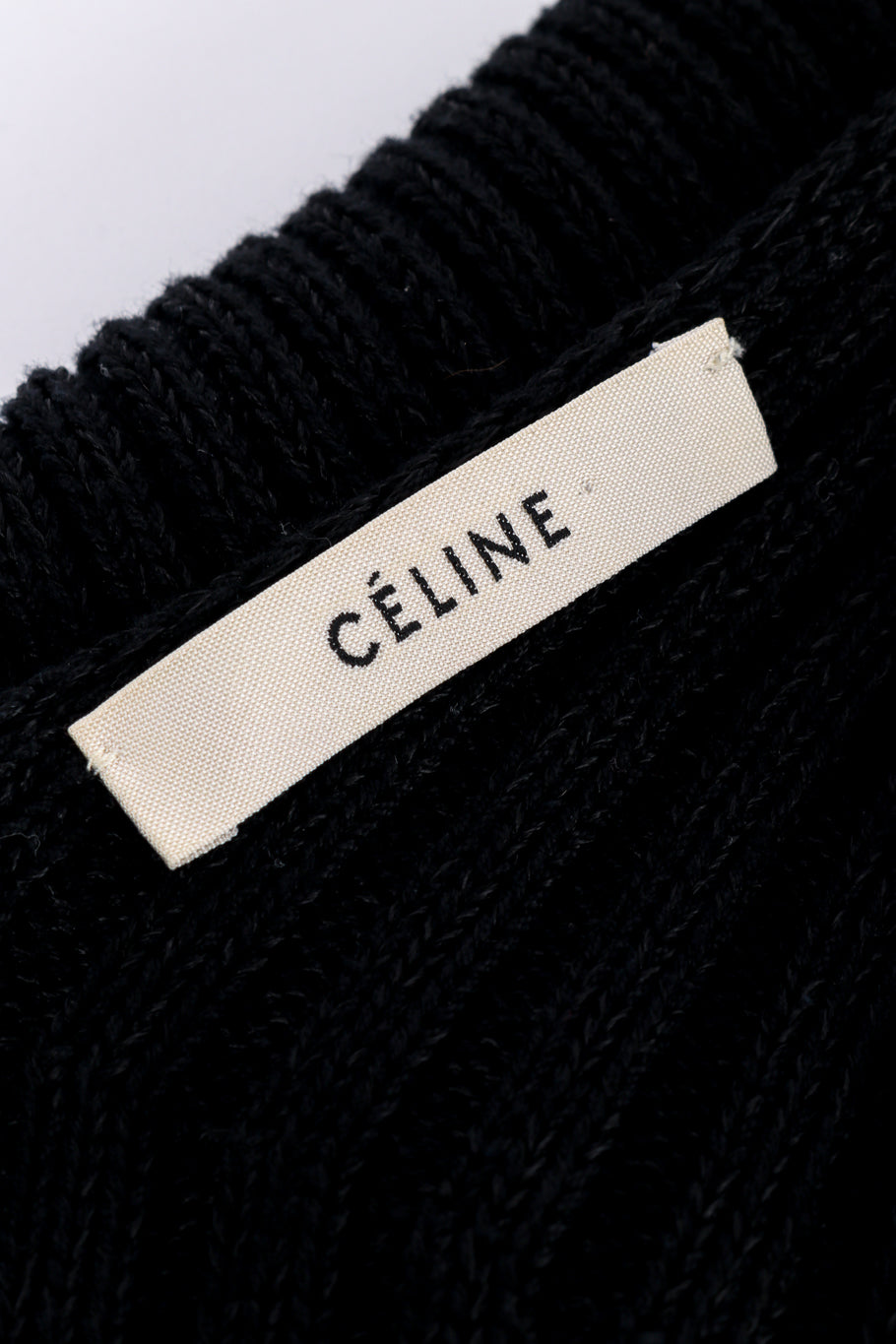 Celine Ribbed Knit Sweater Dress signature label @recessla