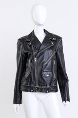 Celine 2019 F/W Piped Leather Biker Jacket front on mannequin @recess la