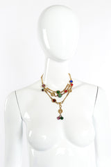 Gripoix stone necklace by Chacok on white background on mannequin @recessla