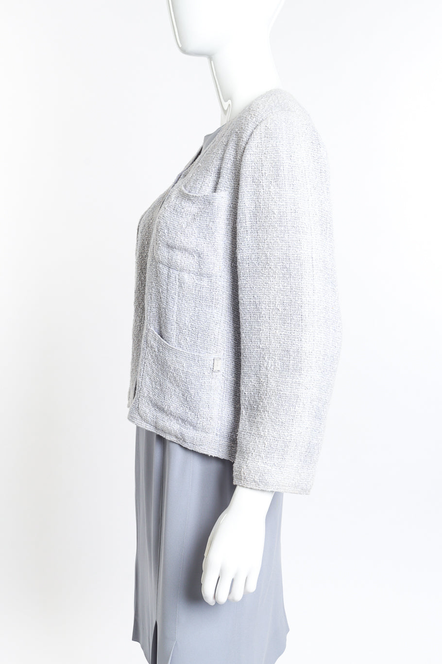 Chanel Boucle Jacket Three Piece Set side view on mannequin @RECESS LA