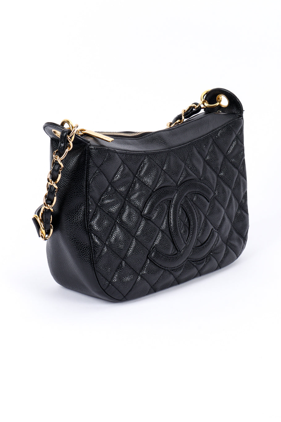 Chanel Quilted CC Shoulder Bag 3/4 front @recess la