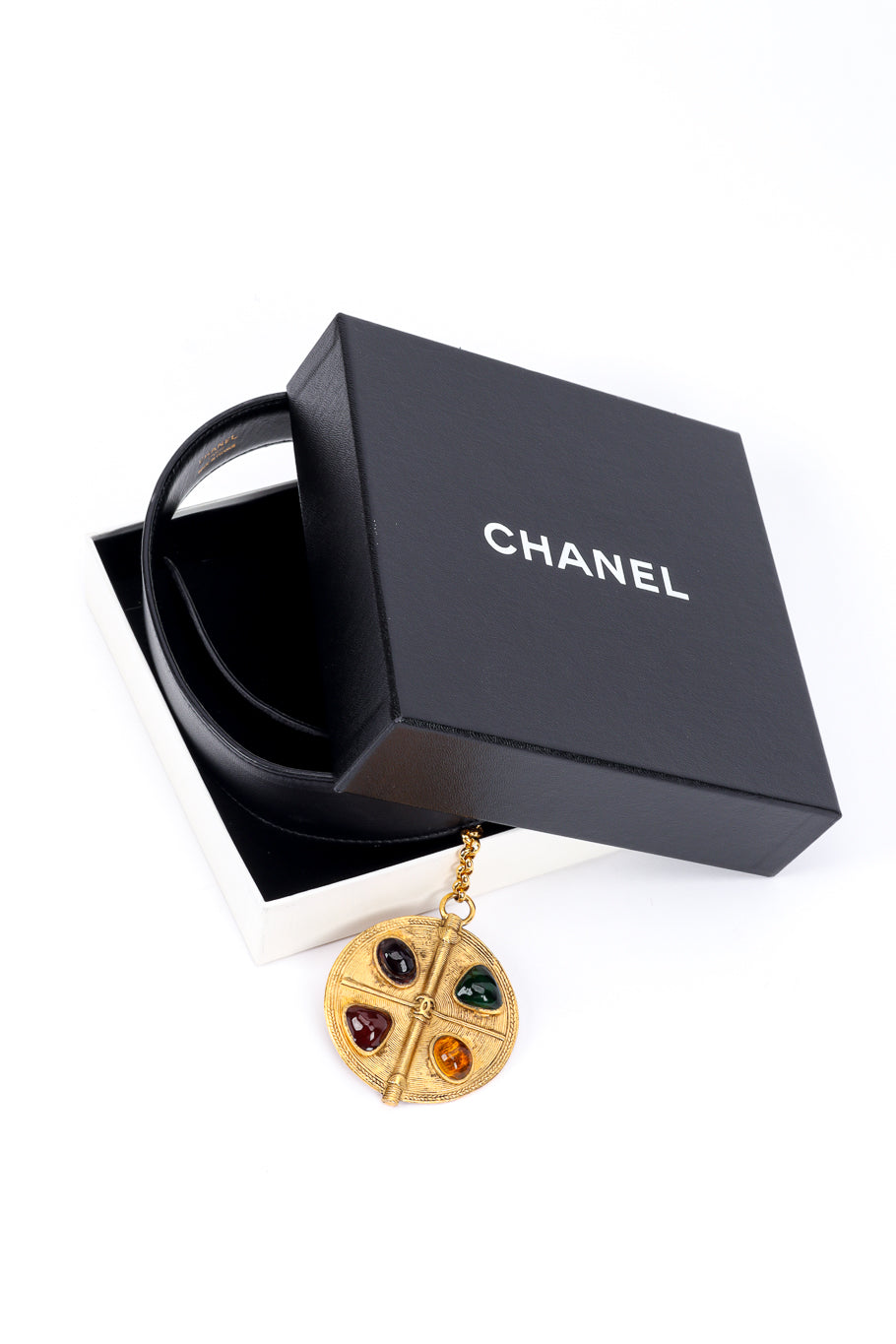 Chanel Gripoix Medallion Leather Belt with box @recessla