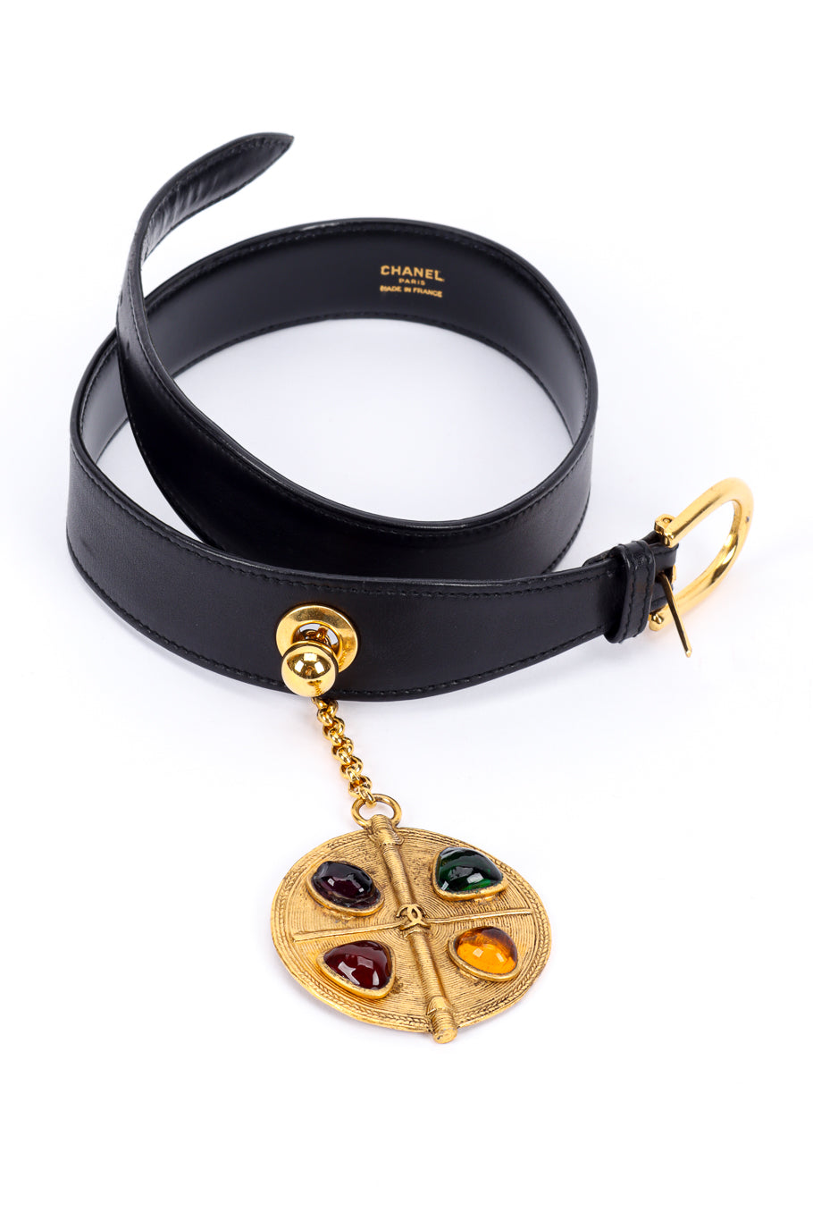 Chanel Gripoix Medallion Leather Belt front @recessla