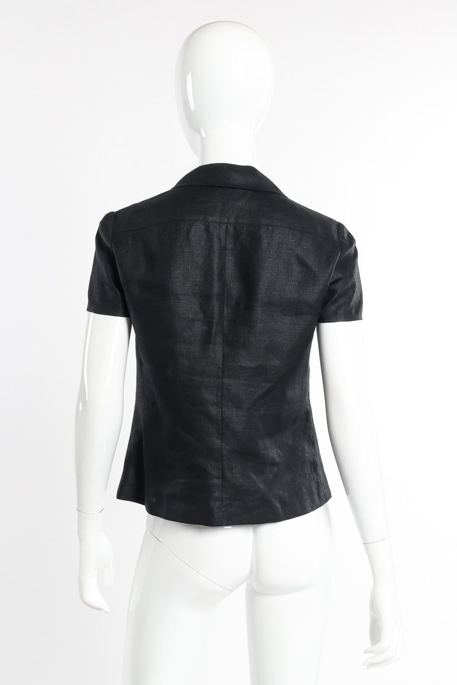 Vintage Chanel CC Button Linen Shirt back view on mannequin @recessla