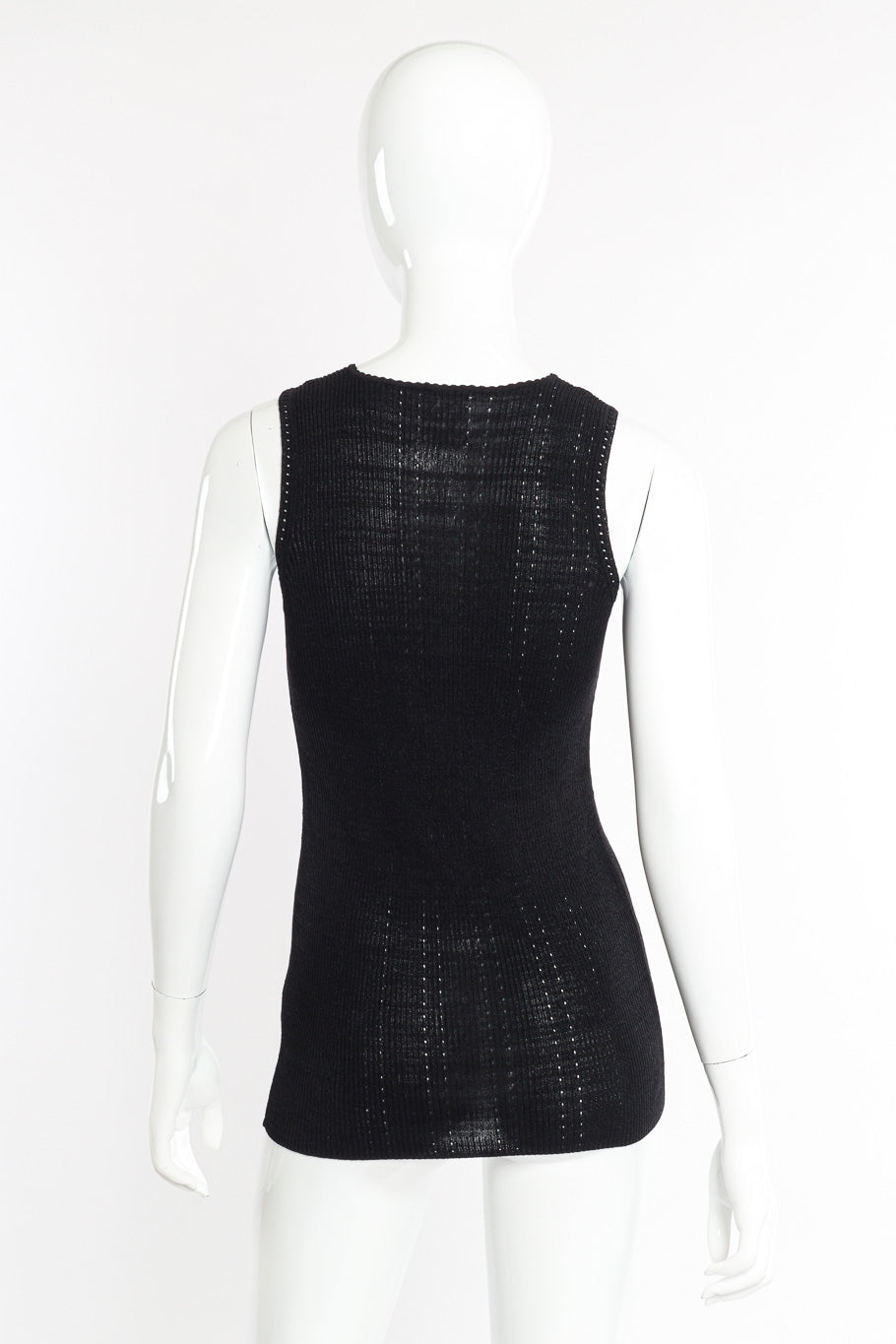 Chanel Logo Knit Tank Top back view on mannequin @Recessla
