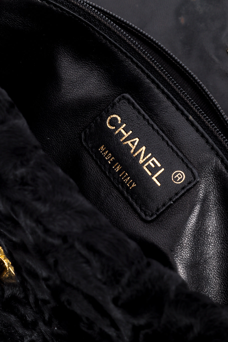 Chanel Persian Lamb Shoulder Bag signature label @recess la